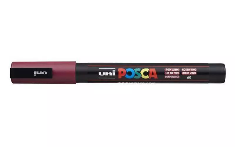 Akrylový popisovač Posca PC-3M, červené víno, 0,9-1,3 mm, UNI