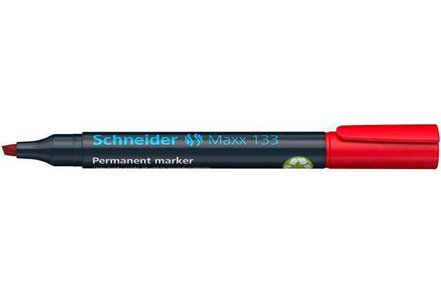 Permanentní popisovač Maxx 133, červená, 1-4mm, klínový hrot, SCHNEIDER