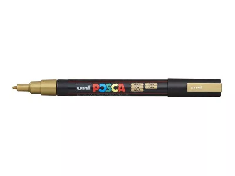 Akrylový popisovač Posca PC-3M, zlatá, 0,9-1,3 mm, UNI