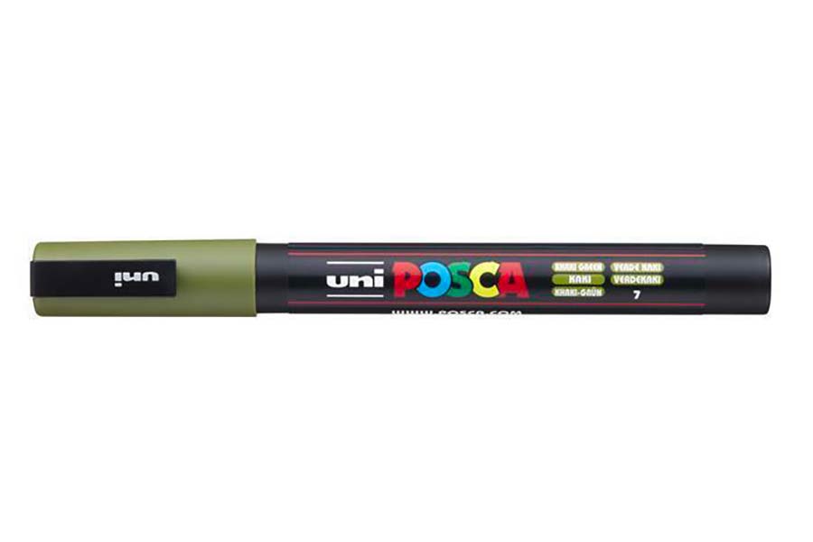 Akrylový popisovač Posca PC-3M, khaki, 0,9-1,3 mm, UNI