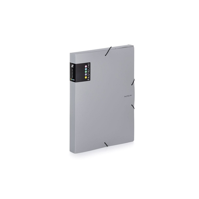 Box na spisy A4 s gumou PASTELINi - šedá