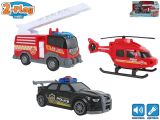 2-Play Traffic záchranářská vozidla 15cm volný chod na baterie se světlem a zvukem 3ks v k 2-Play Traffic záchranářská vozidla 15cm volný chod na baterie se světlem a zvukem 3ks v k