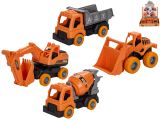 Auto stavební 16cm na setrvačník 4druhy 6ks v DBX
