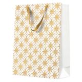 Dárková taška big 30x41x12 cm Grunge Textured Snowflakes Gold Dárková taška big 30x41x12 cm Grunge Textured Snowflakes Gold