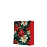Dárková taška stredne velká - Poinsettia on black 20x10x25 cm Dárková taška stredne velká - Poinsettia on black 20x10x25 cm