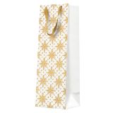 Dárková taška vánoční 12x37x10 cm Grunge Textured Snowflakes Gold