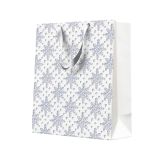 Dárková taška vánoční 20x25x10 cm Textured Snowflakes Silver