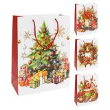 Dárková taška vánoční 99170 velikost M 26 x 10 x 32 cm (mix 4 vzorů)