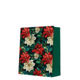 Dárková taška velká - Poinsettia on black 26,5x13x33,5 cm