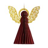 Dekorace červený anděl (2 ks), papír + PET, závěsná, 10 cm Dekorace červený anděl (2 ks), papír + PET, závěsná, 10 cm