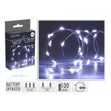 Dekorační osvětlení - řetěz 100 LED (bílá studená) délka 495 cm