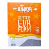 Dekorační pěna A4 EVA 10 ks stříbrná tloušťka 2,0 mm glitter Dekorační pěna A4 EVA 10 ks stříbrná tloušťka 2,0 mm glitter