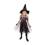Dětský kostým čarodějnice barevná (S) Dětský kostým čarodějnice barevná (S)
