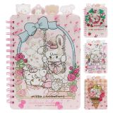 Dětský spirálový zápisník, 120 listů - Králík/Kočka (mix vzorů)