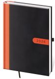 Diář 2026 týdenní A5 Bora - černý/oranžový