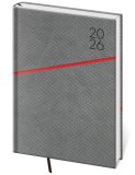 Diář 2026 týdenní A5 Grife - šedý/červený