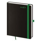 Diář 2027 týždenný B6 Black Green s pútkom na pero Diář 2027 týždenný B6 Black Green s pútkom na pero