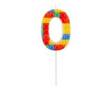 Dortová svíčka - číslice 0 Bloky 10,5 cm