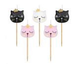 Dortová svíčka - Kočka 7 cm (5 ks)