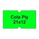 Etikety cen. COLA PLY 21x12 hranaté - 1250 etiket/kotouček, zelené