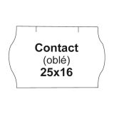 Etikety cen. CONTACT 25x16 oblé - 1125 etiket/kotouček, bílé