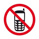 Etikety - informační Zákaz používání mobilů, 114x114mm