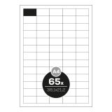 Etikety Top Stick A4/100 ks, 38,1x21,2 mm - 65 etiket, bílé