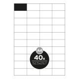 Etikety Top Stick A4/100 ks, 52,5x29,7 mm - 40 etiket, bílé