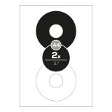 Etikety Top Stick A4/100 ks, průměr 117 mm - 2 CD/DVD etikety, bílé