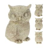 Figurka sedící sovy 9 cm, zlatá, třpytivá (3 vzory) Figurka sedící sovy 9 cm, zlatá, třpytivá (3 vzory)