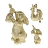 Figurka zajačice s malým zajíčkem 23 cm, zlatá (2 varianty) Figurka zajačice s malým zajíčkem 23 cm, zlatá (2 varianty)