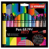 Fix vláknový STABILO Pen 68 MAX ARTY - sada 12 ks