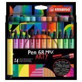 Fix vláknový STABILO Pen 68 MAX ARTY - sada 24 ks