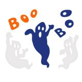 Gelové nálepky Ghosts - BOO, 20x20 cm