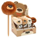 Gelové pero JUNIOR Big Nose Bear PomPom 0,7 mm, modrá náplň (mix barev)