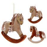 Dekorácia závesná - Hojdací kôň, 16 cm, mix/1 ks, hnedý Dekorácia závesná - Hojdací kôň, 16 cm, mix/1 ks, hnedý