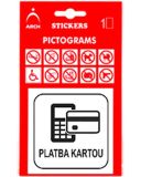 Informačná samolepka Platba kartou (8 x 8 cm)