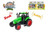 Kids Globe Farming traktor kov 11cm na setrvačník na baterie se světlem a zvukem 2barvy v Kids Globe Farming traktor kov 11cm na setrvačník na baterie se světlem a zvukem 2barvy v