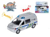Kids Globe Traffic auto policie CZ 13cm kov zpětný chod na baterie se světlem a zvukem v k