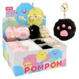 Klíčenka / Přívěsek JUNIOR PomPom Cat Paw (mix /cena 1ks)