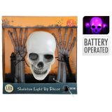 Kostra ruky s lebkou a LED světlem k zapíchnutí do země (sada) Kostra ruky s lebkou a LED světlem k zapíchnutí do země (sada)