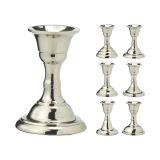 Kovový svícen 8 cm, stříbrný, mix/1ks Kovový svícen 8 cm, stříbrný, mix/1ks