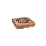 Krabice na pizzu (mikrovlnitá lepenka) H4 kraft s potiskem 20 x 20 x 4 cm [100 ks]