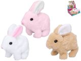 Králík plyšový 15cm na baterie chodící se zvukem 8ks v DBX