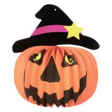 Lampión 26 cm Halloween - Tekvica s klobúkom, papierový, guľatý Lampión 26 cm Halloween - Tekvica s klobúkom, papierový, guľatý
