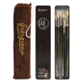 Luxusní sada plochých a kulatých štětců (11 ks) v plechovce. krabička Luxusní sada plochých a kulatých štětců (11 ks) v plechovce. krabička