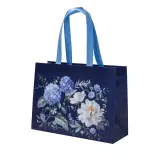 Nákupní taška z netkané textilie Spring blooms 34x25 cm - modrá