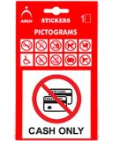 Informačná samolepka Platba v hotovosti - Cash only (8 x 8 cm)