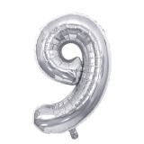 Narozeninový balónek, stříbrný 40 číslo 9