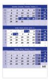 Nástěnný kalendář na rok 2026 - tříměsíční modrý kalendář se jménem